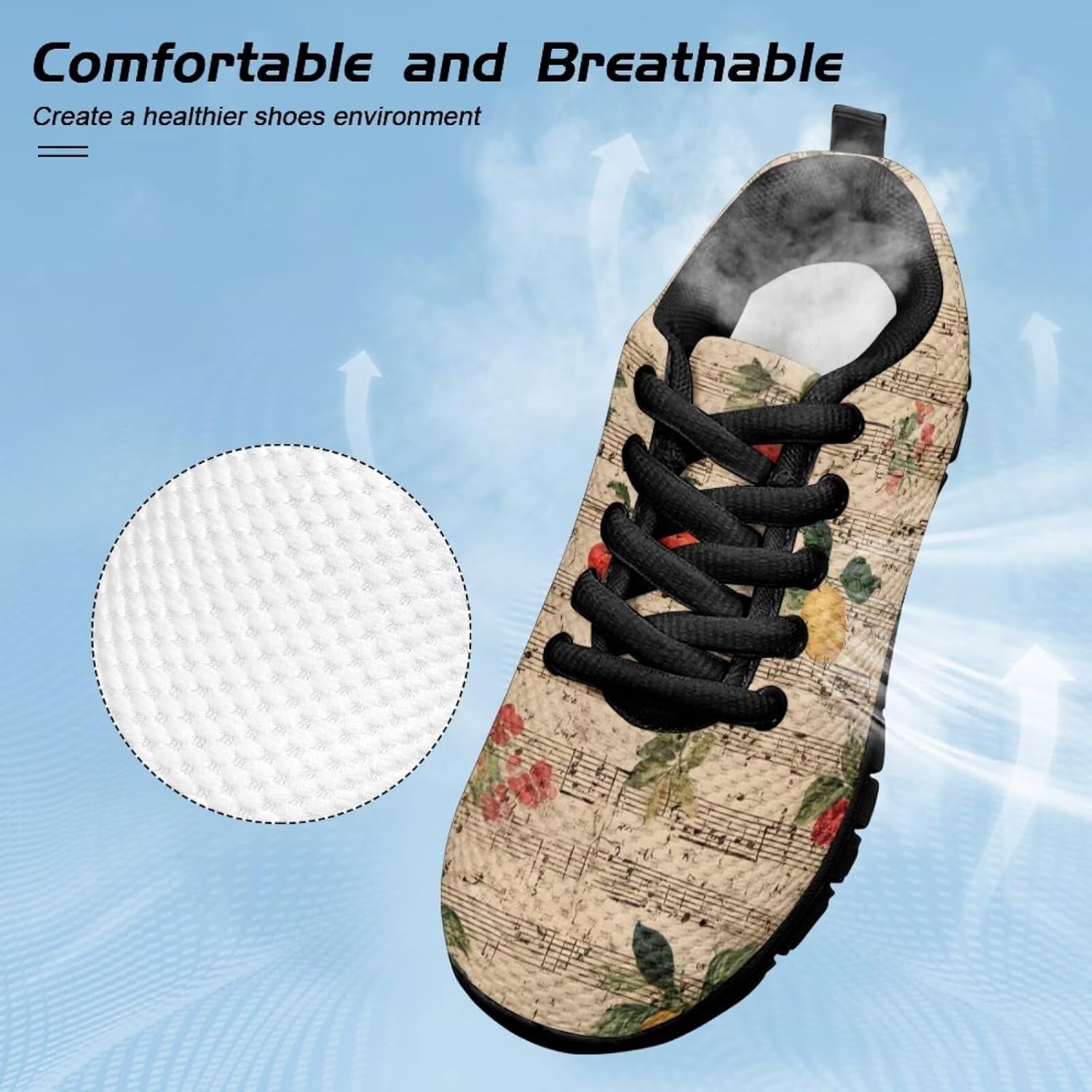Funnydude Cute Print Girls Walking Shoes Kid Casual Tennis Shoes Breathable Footwear