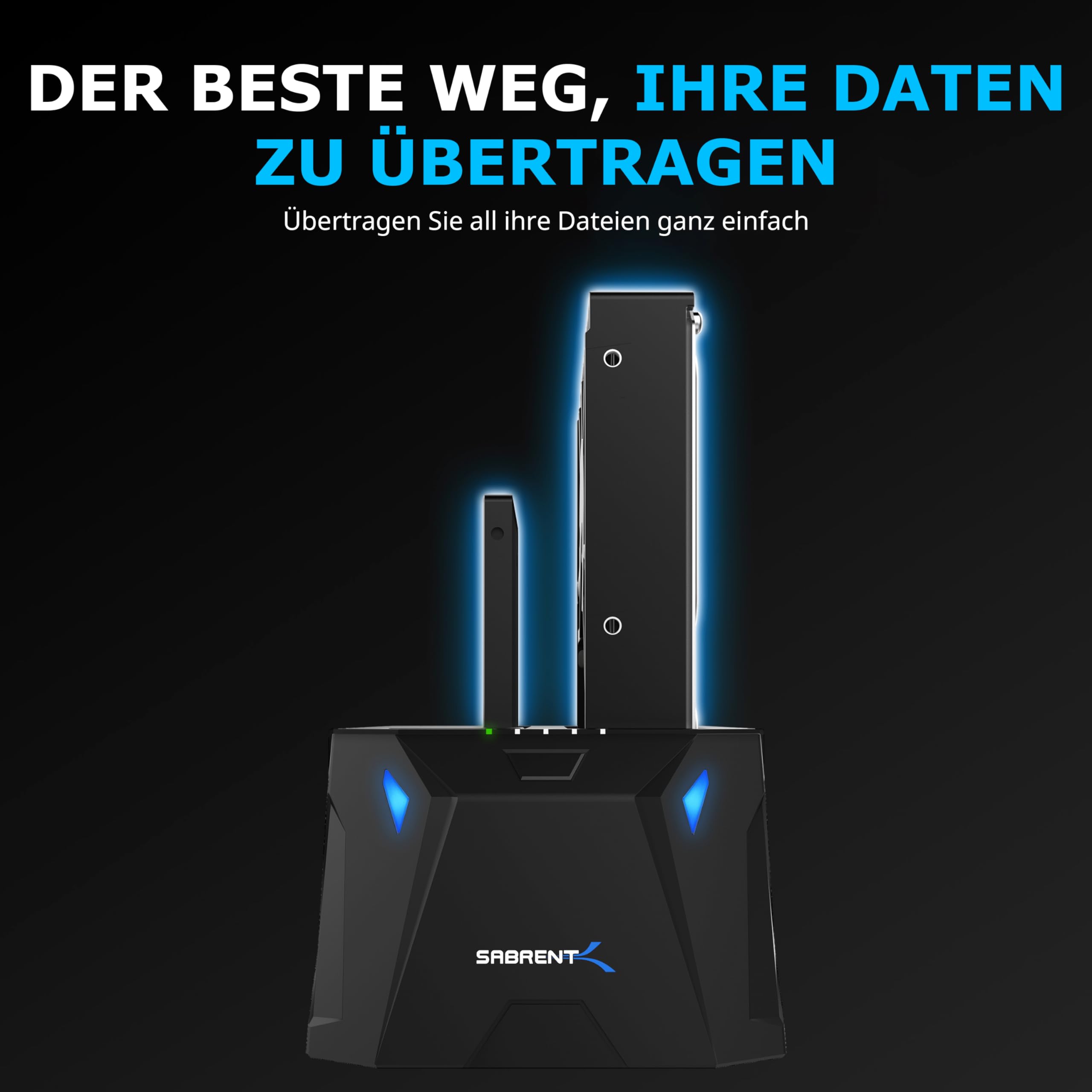 SABRENT 2 Bay USB A Festplatten Dockingstation - 2,5 3,5 Zoll SATA SSD HDD Docking Station 5Gbps - Dock mit Offline Festplatte Klonen [10 TB Support] (EC-HD2B)