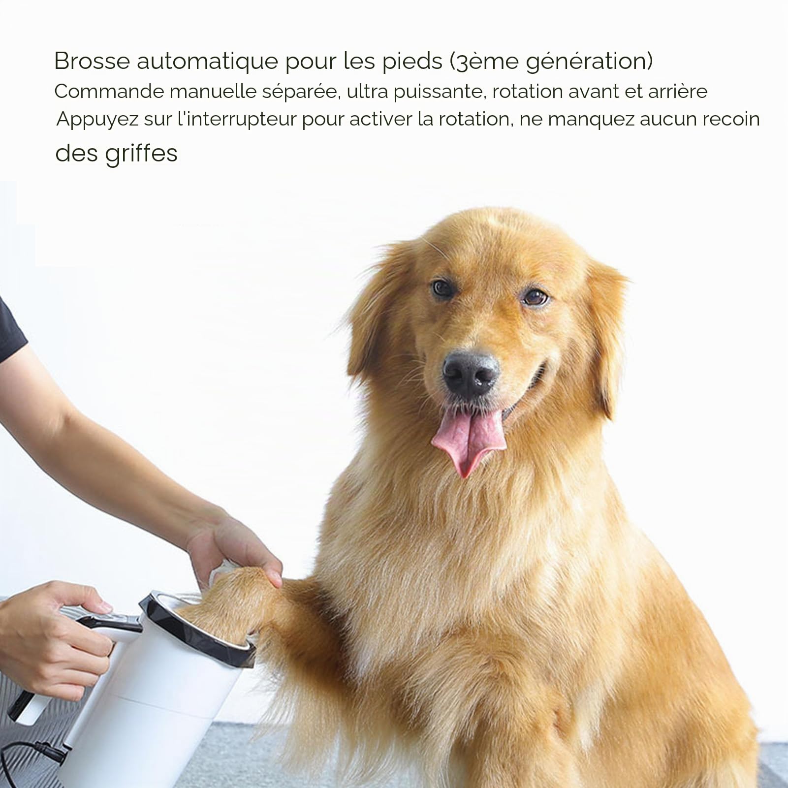 Nettoyeur Automatique de Pattes de Chien, Nettoyeur de Pattes de Chien Rechargeable, Nettoyeur de Pattes Multifonctions, Nettoyeur de Pattes Boueuses, Poils en Silicone
