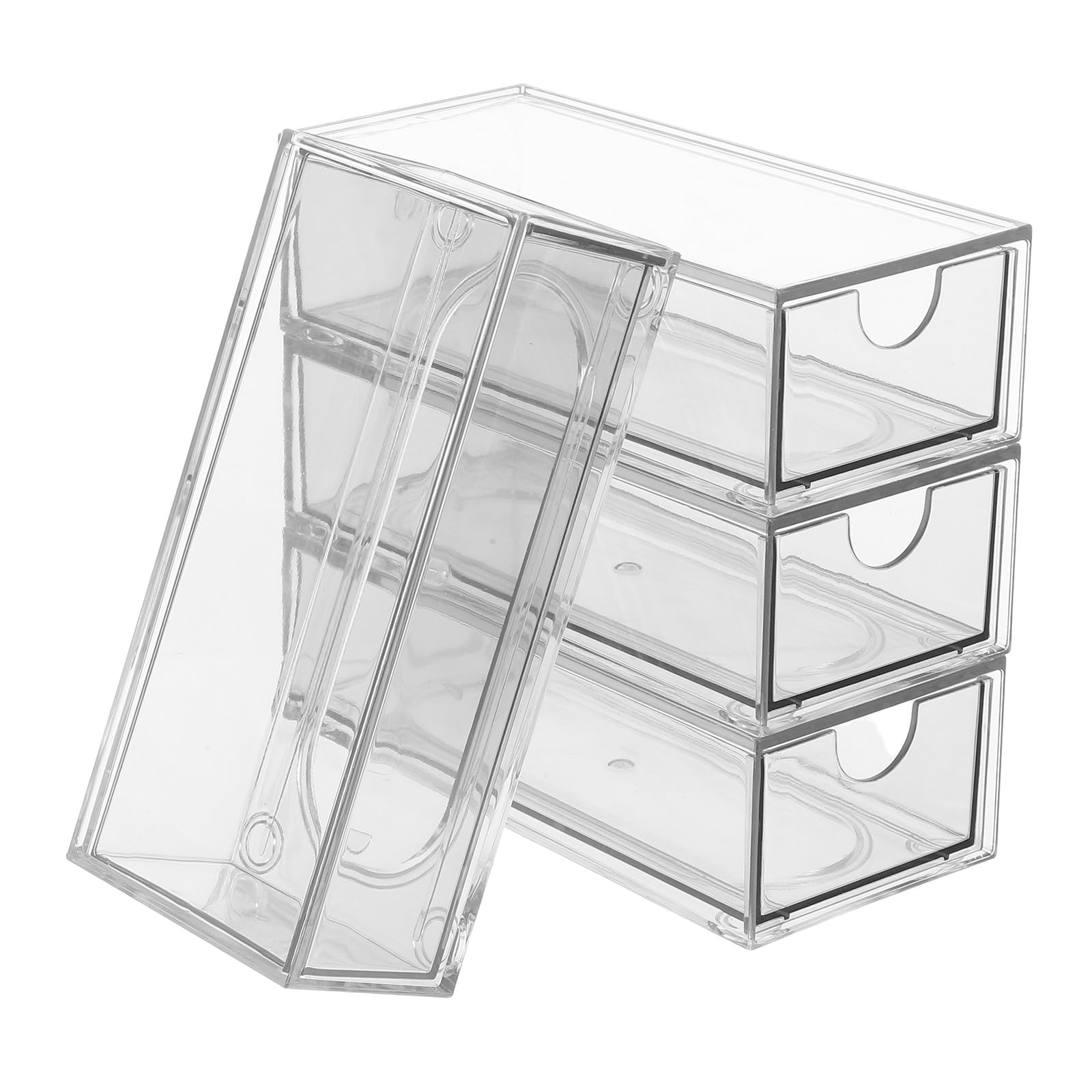 Hemobllo Organizzatore per Accessori Chioma in Plastica 4 Cassetti Trasparente, Organizer Bagno e Scrivania per Piccoli Oggetti
