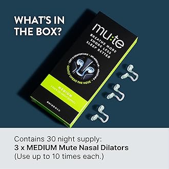 Mute Nasal Dilator Snoring Solution | Medium 3 Pack | Snore Less & Sleep Better | Nasal Strip Alternative | Comfortable Breathing Aids for Better Sleep & Improved Airflow