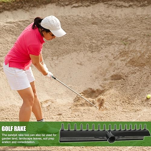 Miniatura 7 de Búnker de golf | Grada de golf de doble cara de 15 pulgadas para arenero, suministros ligeros de campo de golf fáciles de usar para canchas de