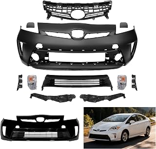 Front Bumper Cover Kit Compatible with 2012-2015 Toyota Prius | Replace OEM/Part No. 5211947934/TO1000394,5311147040/TO1200350,5310247010/TO1036161