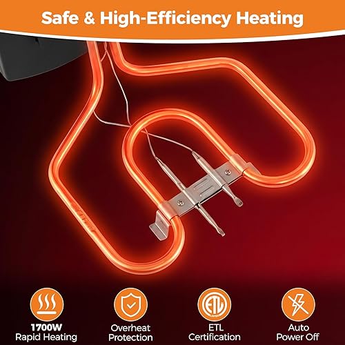 Miniatura 4 de ARLIME Freidora profunda de 1700 W con canasta, olla de encimera de 5 litros con canasta, temperatura ajustable y temporizador de 60 minutos,