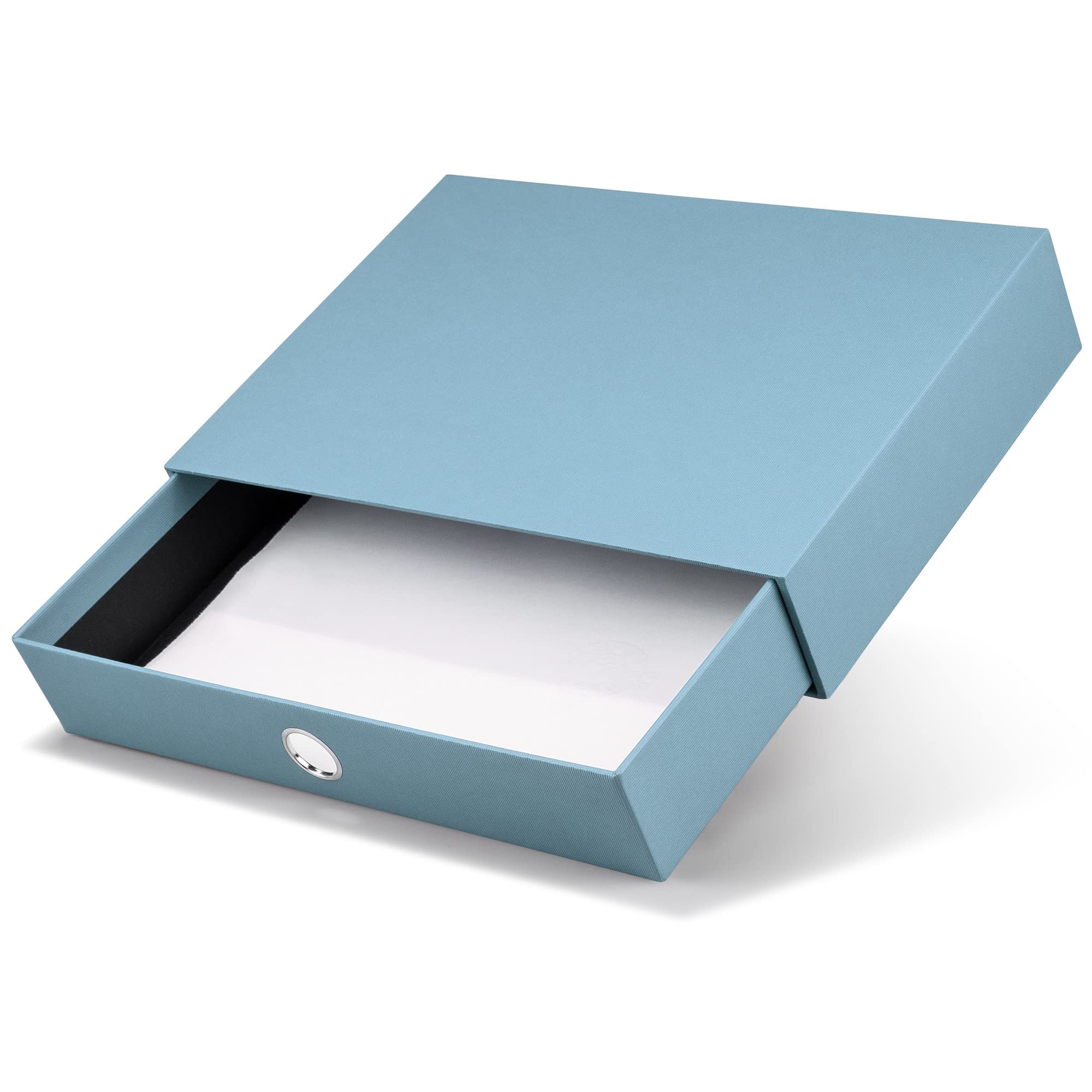 Rössler Boîte de rangement avec trou de préhension Bleu denim Format A4