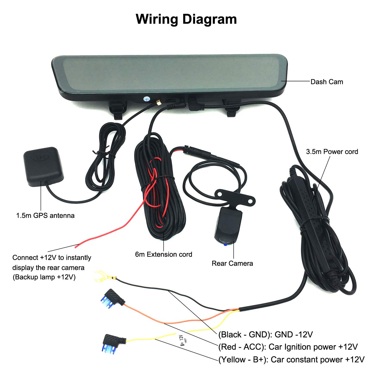 D50B - Espejo retrovisor para salpicadero de Coche (Pantalla Completa 4G, IPS, visión Trasera, Android 8.1, con WiFi, GPS Navi, Bluetooth, Doble Lente FHD 1080P)