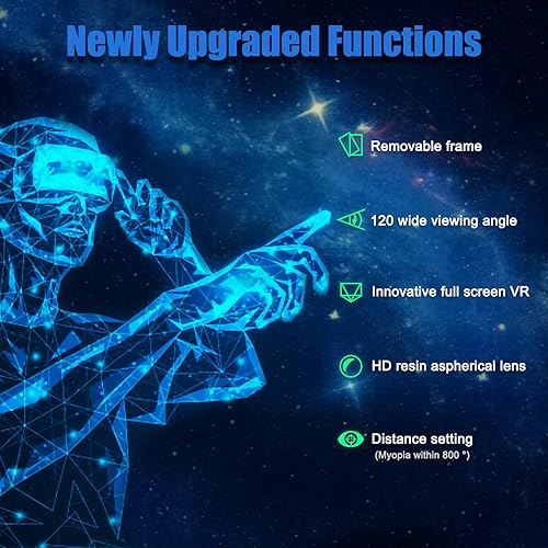 Miniatura 7 de Auriculares VR con controlador ajustable 3D VR Gafas de realidad virtual HD Blu-ray Protección para los ojos Soporte 5 7 pulgadas para