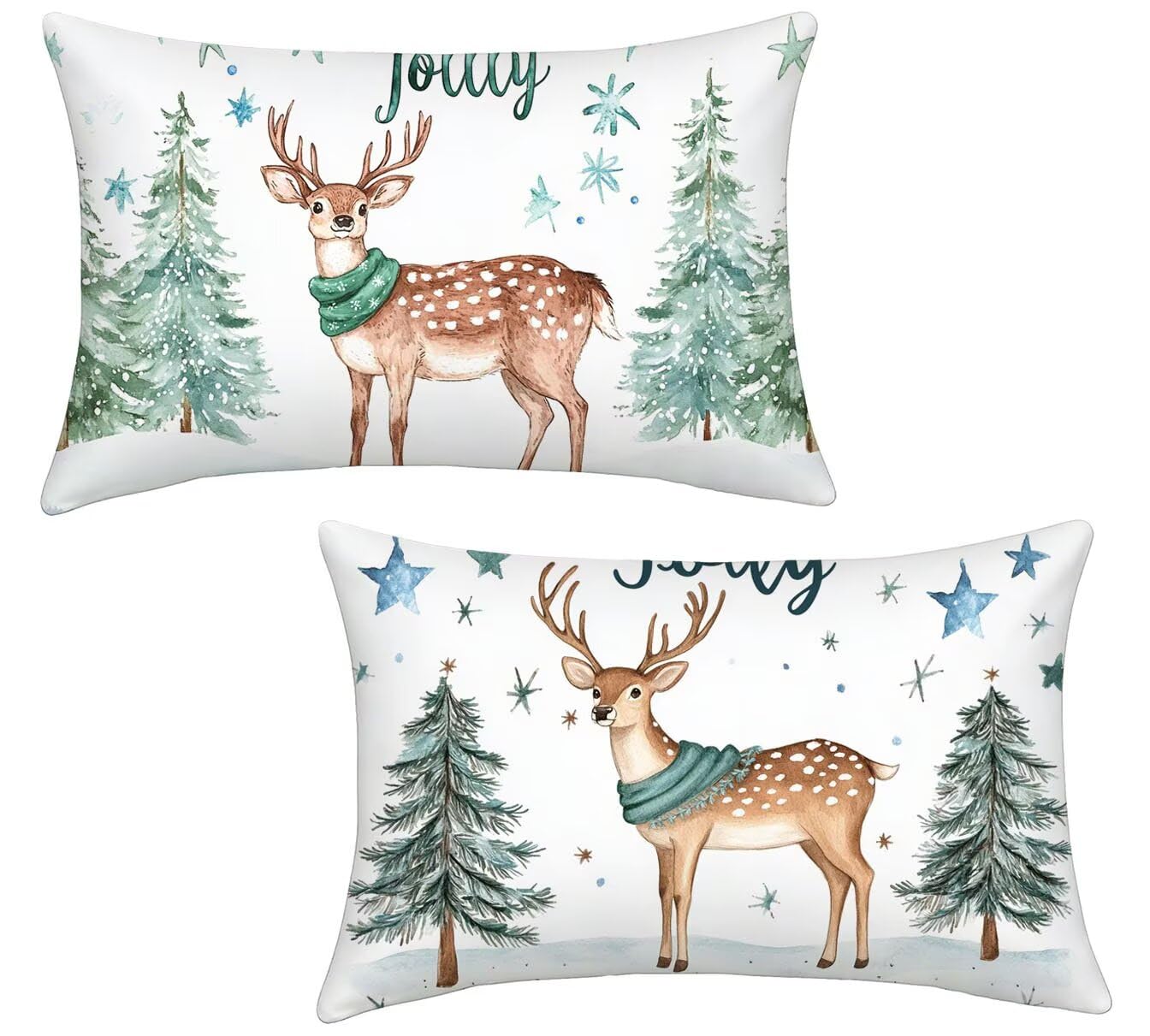 Housse Coussin 50x90 Lot de 2 Velours Coussin Canape Cerf v-556
