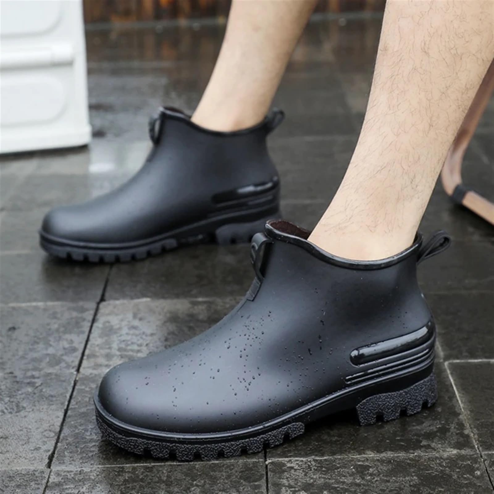 Stivali da pioggia uomo lavoro in gomma impermeabili Scarpe comode passeggio for corti Stivali da pioggia uomo