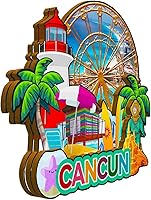 Vista 2 de Imán de Quintana Roo México para nevera de madera 3D, monumentos de viaje, coleccionables, recuerdos, decoración hecha a mano -1989