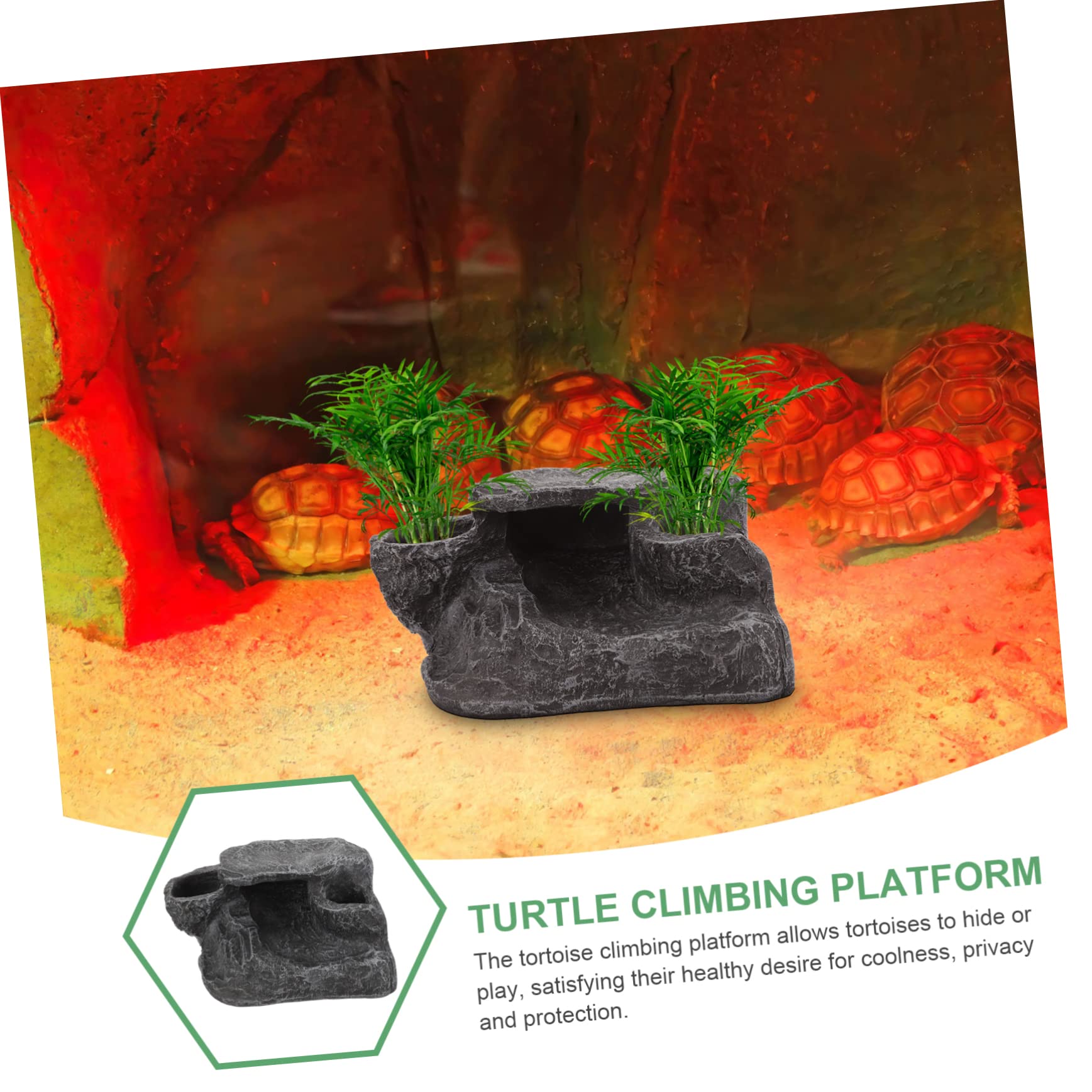 COLLBATH Adornos Paisajísticos para Peceras De Tortugas Plataforma De Resina para Tortugas para Decorativa para Acuario y Suministros para De Agua