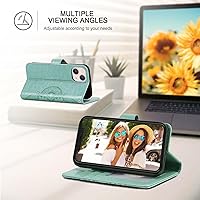 Vista 3 de Funda tipo cartera para iPhone 13 Mini, [bloqueo RFID] Funda protectora de piel sintética con ranura para tarjetas y bolsillo para efectivo