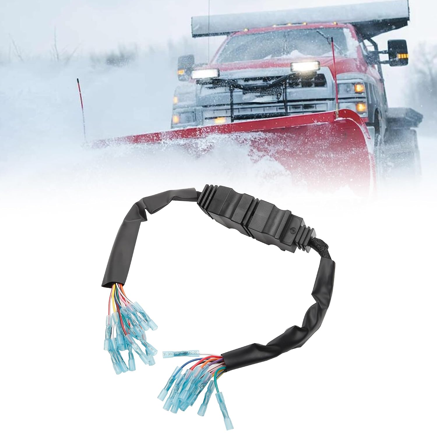 Dasbecan MSC04753 Snow Plow Wiring Harness Repair Kit, 13 Pin Harness Connector Compatible with Boss Snowplow Blade, Replace# MSC04754