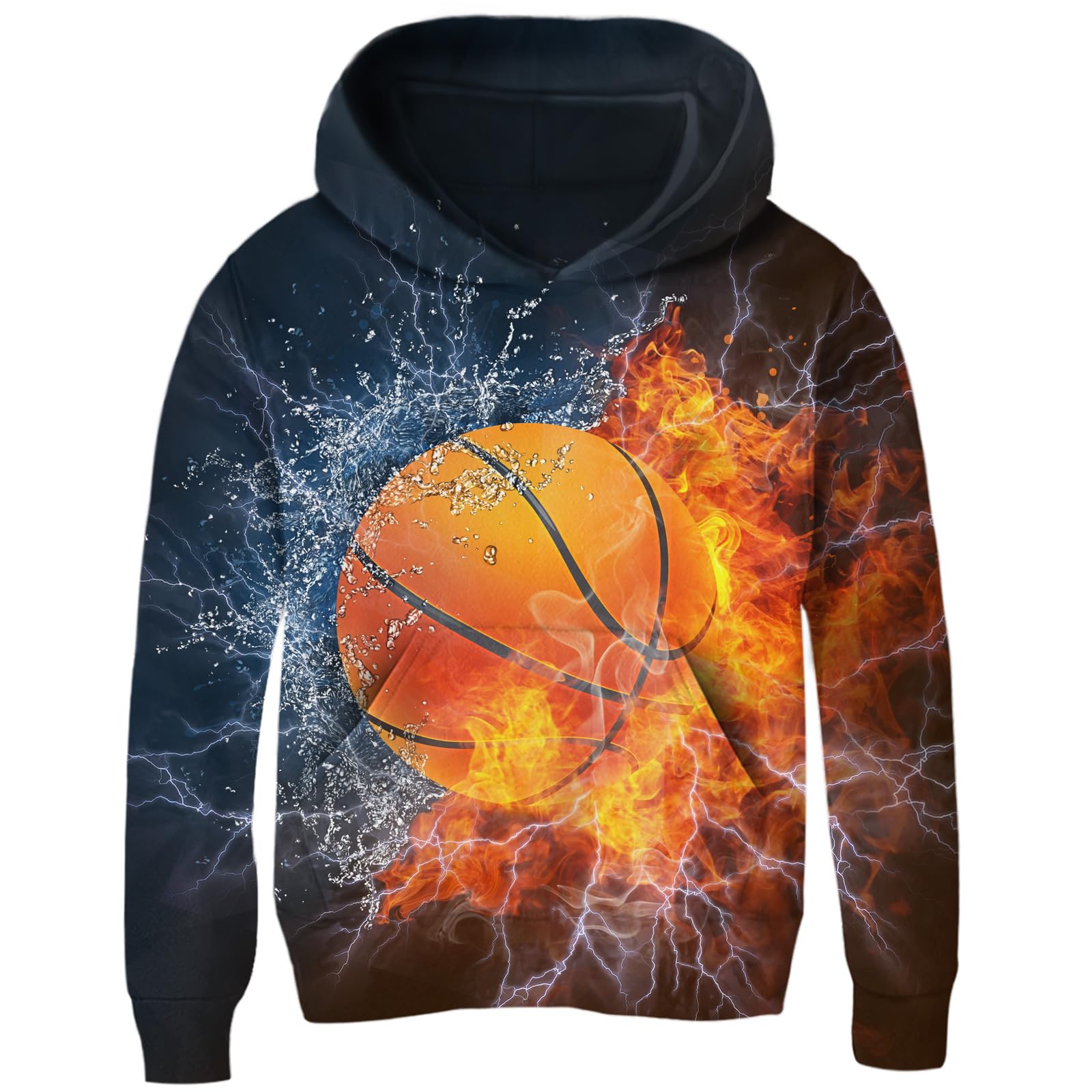 uideazone Boys Girls 3D Print Graphic Sweatshirts Long Sleeve Cotton Pullover Hoodies with Pocket 3-16Y