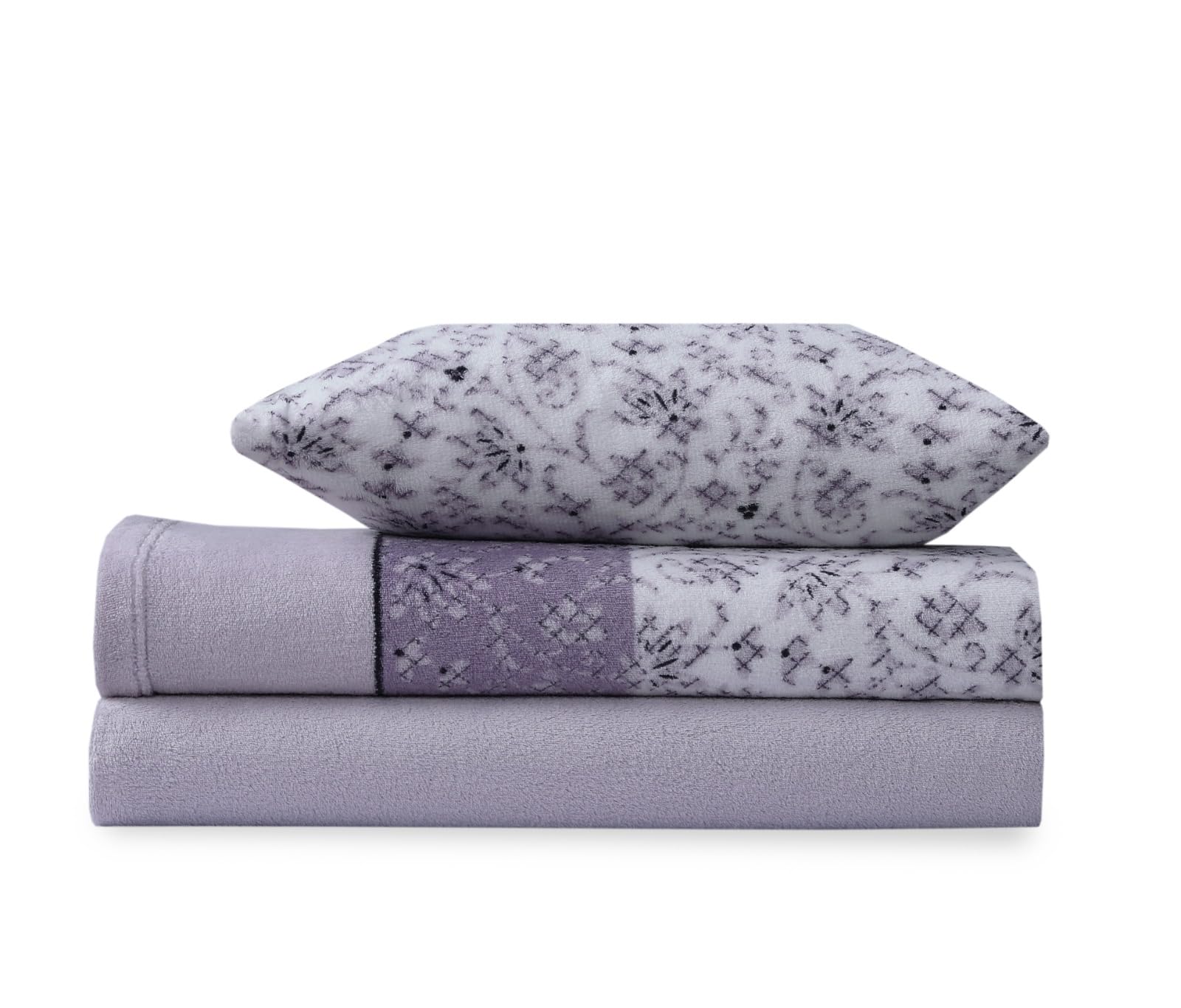 Paula Home Juego Sábanas Coralina 3 Piezas Invierno, Polar Franela Térmica 240Gr/M² Incluye Bajera Ajustable +30cm, Encimera y Funda Almohada. (Malva 150x190/200+30cm para Cama de 150)