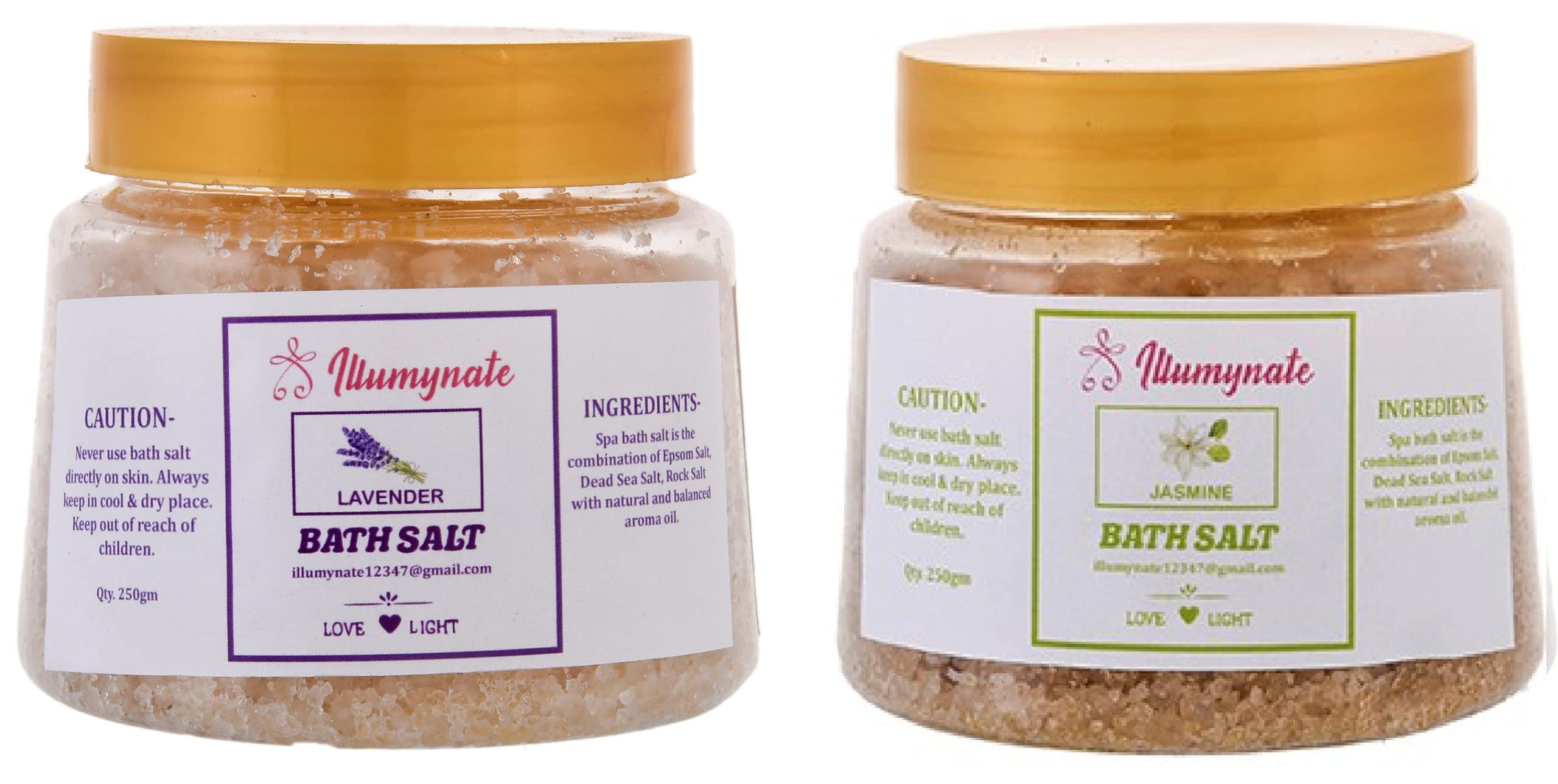 Lavender and Jasmine Bath Salt Combo for Body & Foot Spa, Calming, Relaxing, Muscle Pain Relief, Aromatherapy with 100% Pure & Natural Sea Salt No Color Mixture, Lavender Bath Salt 250 gm and Jasmine Bath Salt 250 (Pack of 2)-image-24