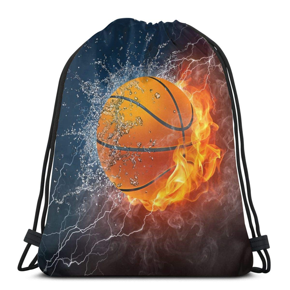 Sports Basketball Unisex Drawstring Backpack Bag Sport Gym Travel Sackpack