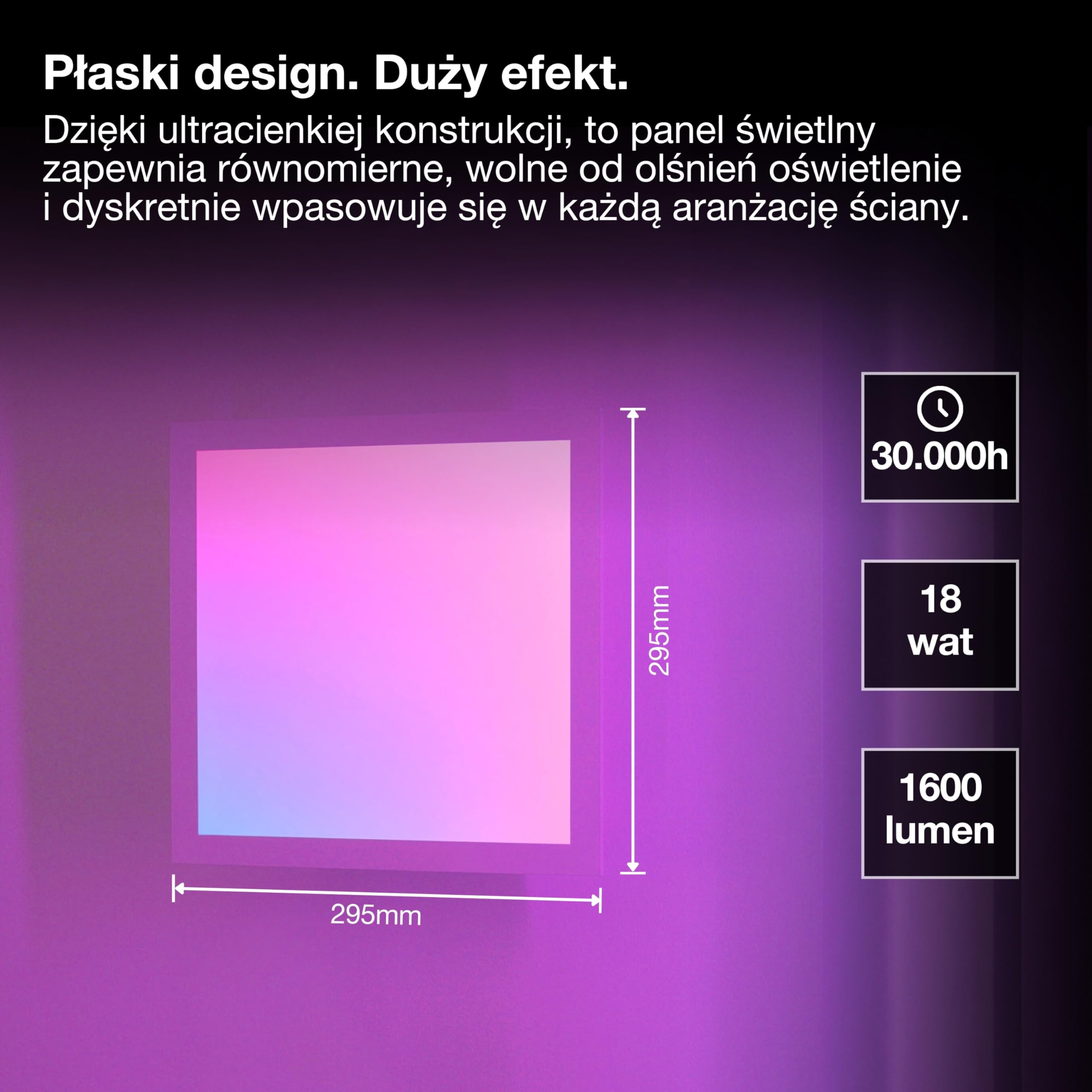 OSRAM SMART + WIFI PLANON MAGIC Oświetlenie panelowe LED, białe, 18 W, 1600 lm, funkcja światła białego, możliwość przyciemniania, dynamiczny efekt świetlny Magic-RGB, długa żywotność, sterowanie za