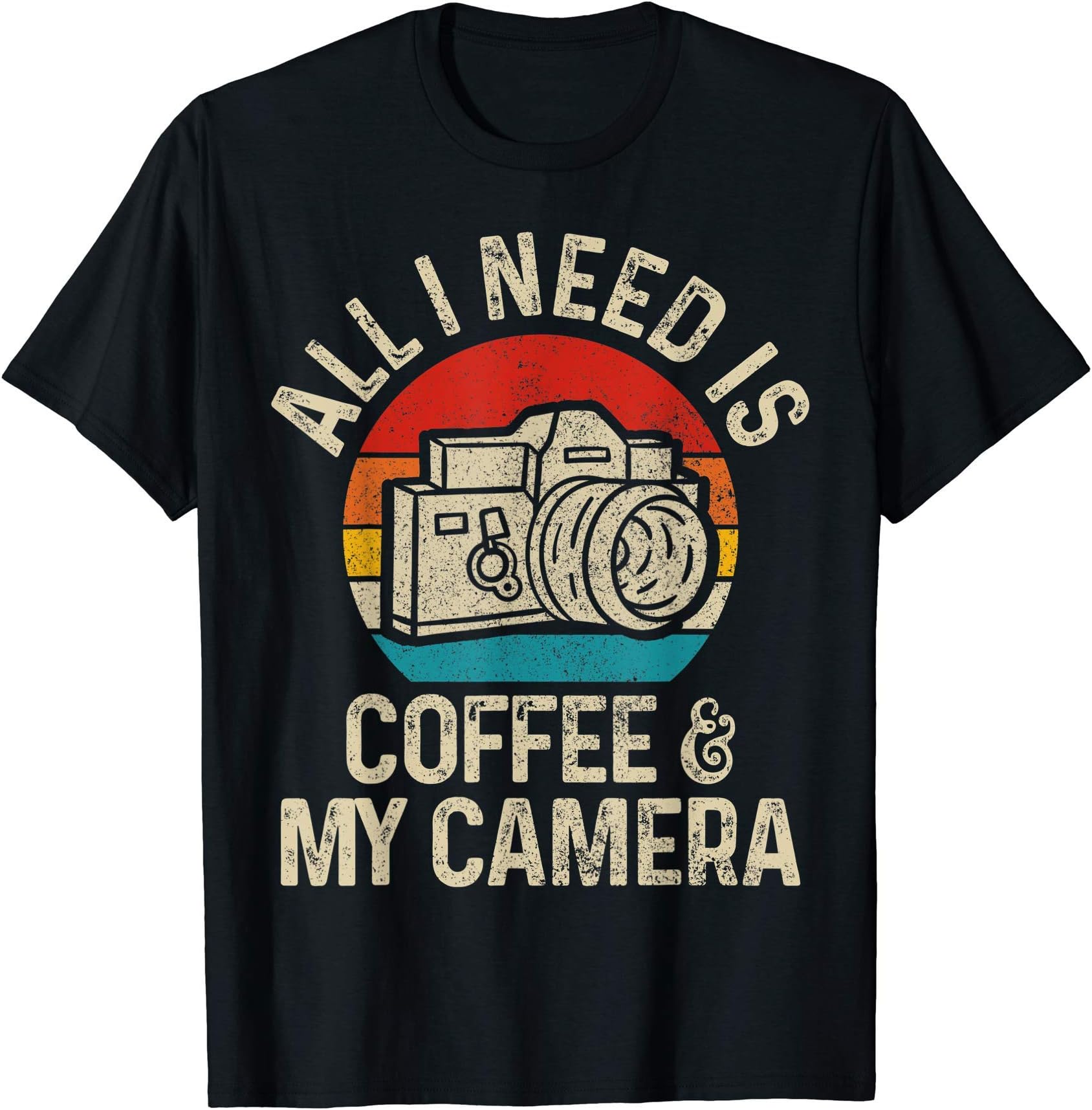 Photography Apparel - Photographer GiftsPhotographers Coffee & Camera Funny Vintage Photography T-ShirtOEKO-TEX STANDARD 100
