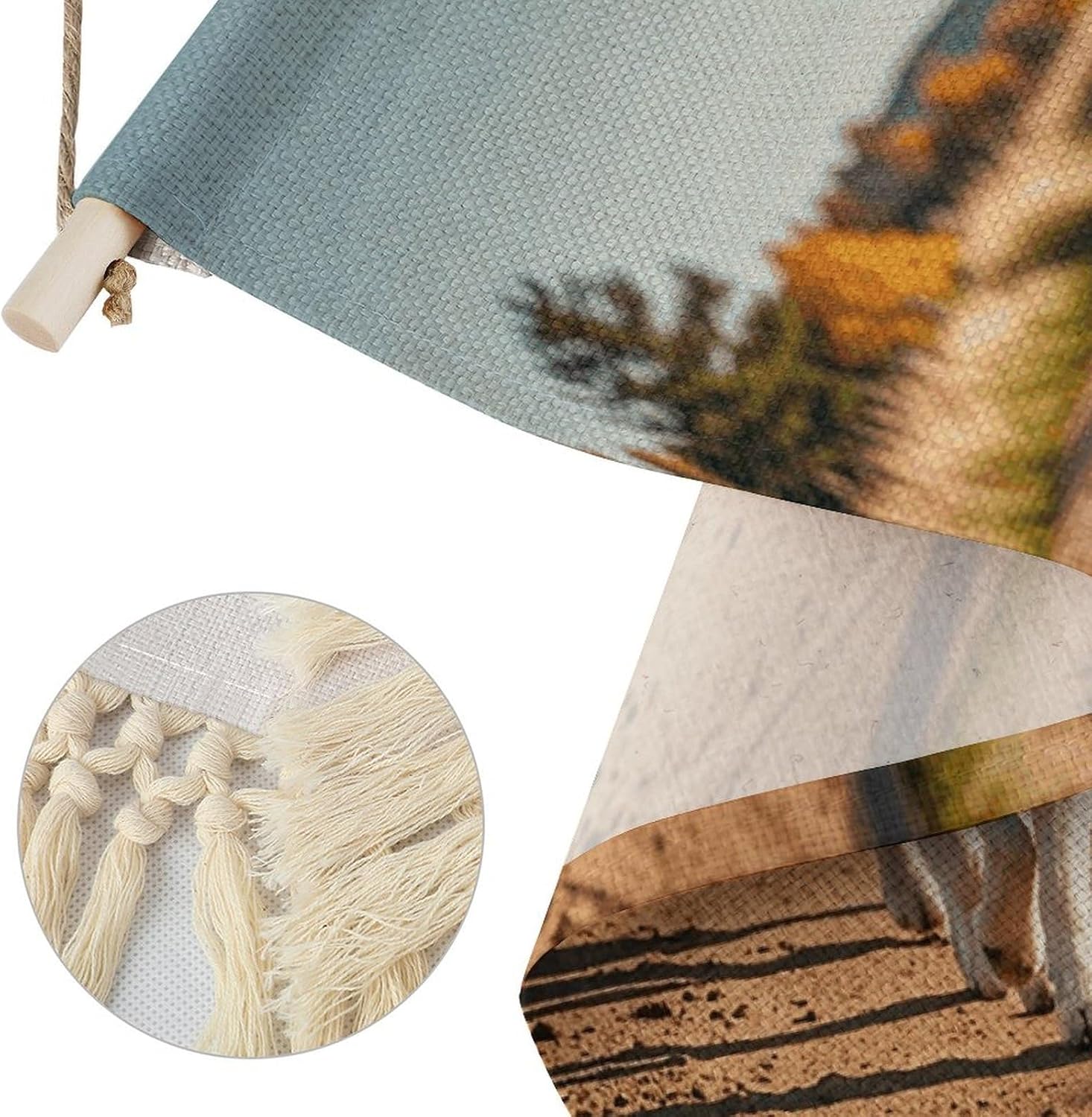 Dog Walking on Dirt Road Vintage Vertical Tapestry Wall Hanging Decor image 3