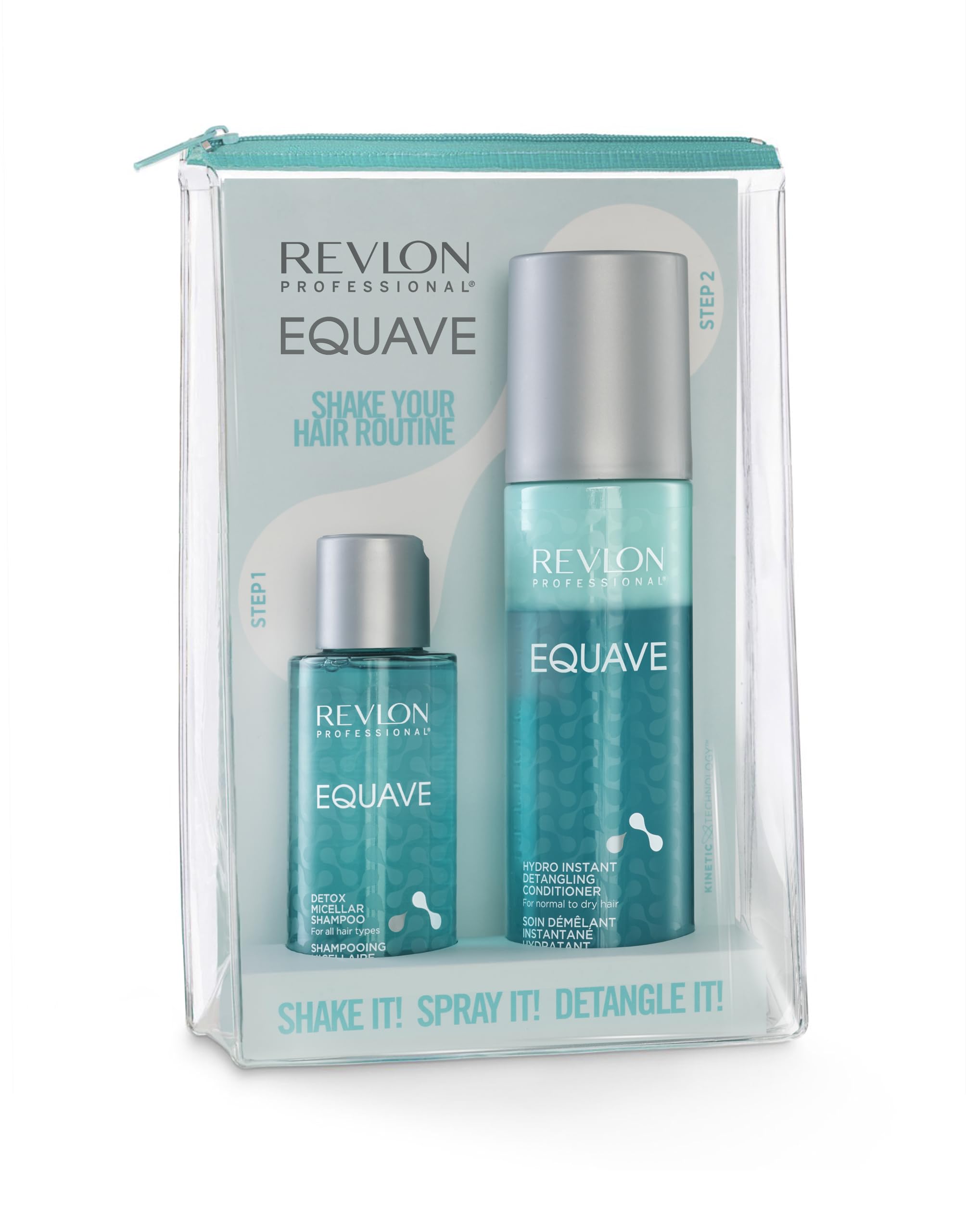 REVLON PROFESSIONAL Equave Duo Pack - Soin Bi-Phase Démêlant (200ml) et Shampoing Micellaire Detox (100ml) - Cheveux Normaux à Secs - Format Voyage