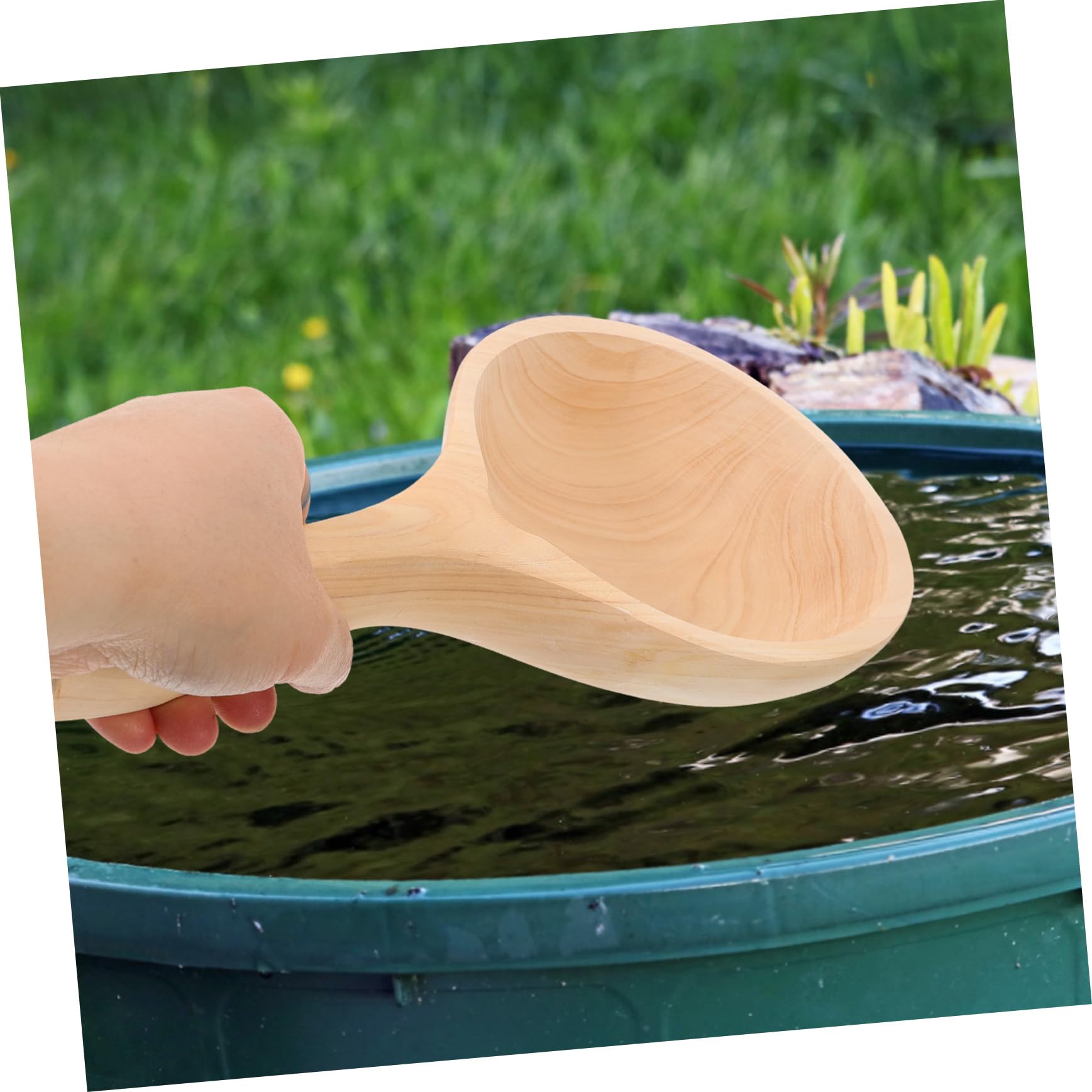 Alipis Cucharón de Agua de Madera Diseño Único, Utensilio de Cocina Práctico y Ahorrador, Adecuado para Cantinas y Hoteles