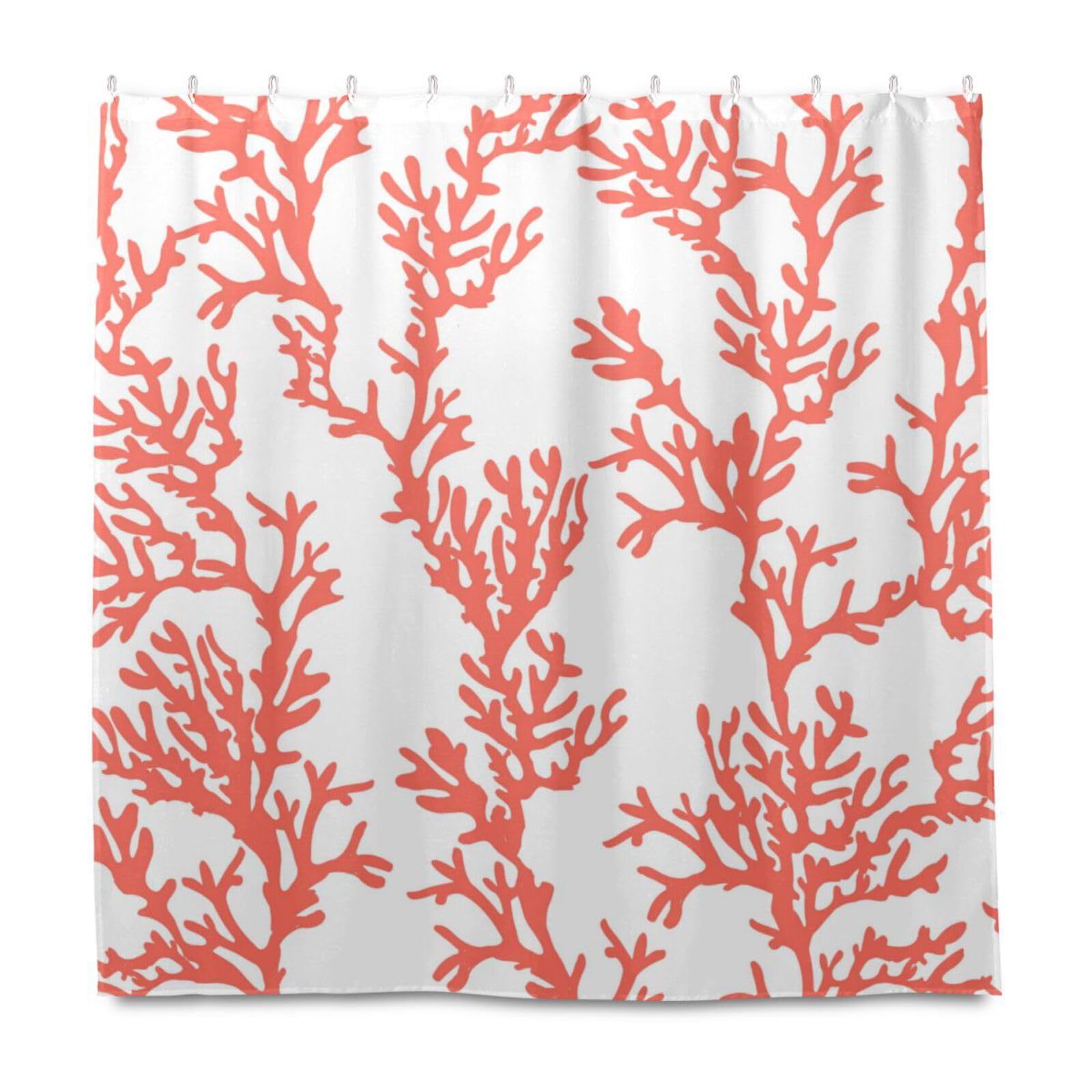 susiyo Beautiful Coral Shower Curtain 72x72 Inch Fabric Shower Curtains Liners for Bathroom