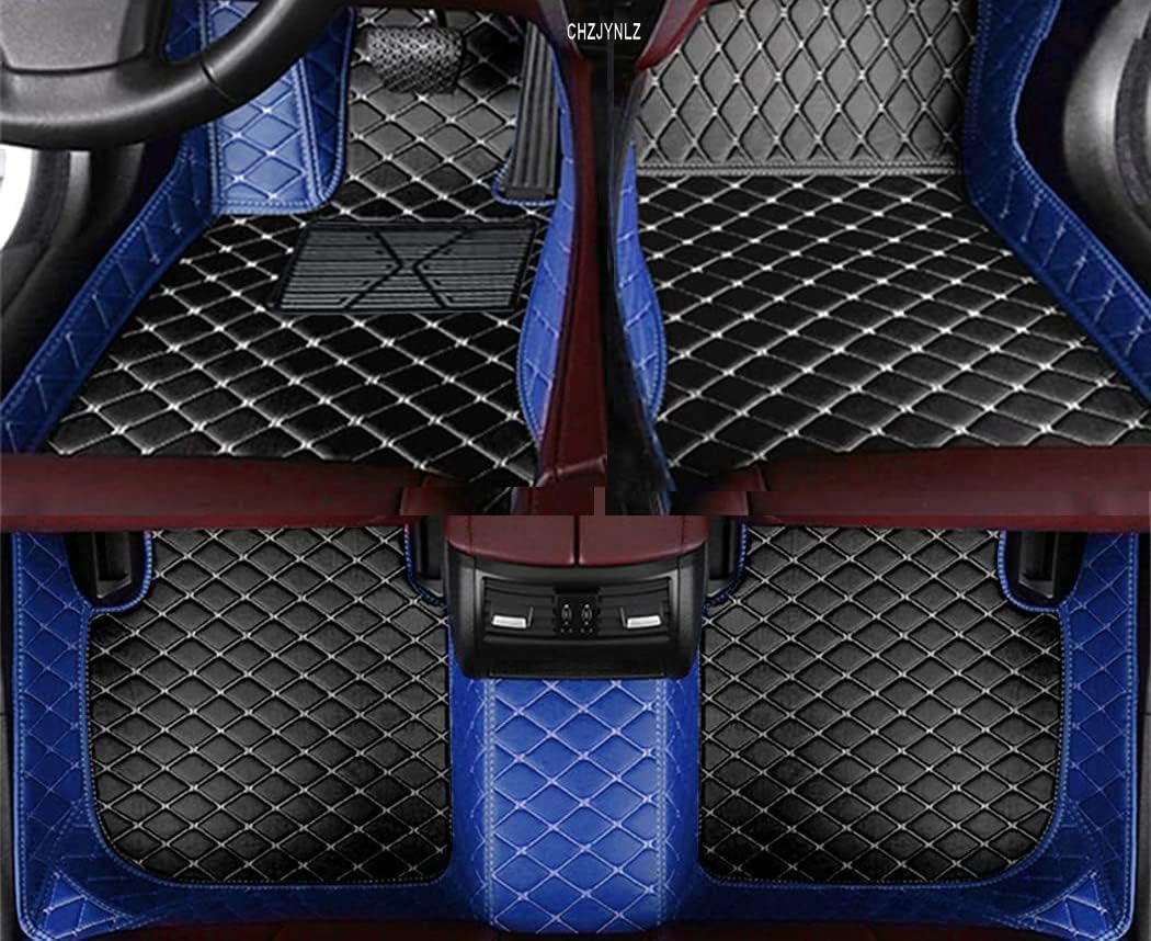 Custom Making Car Floor Mat Luxury Leather All Weather for Most of Car SUV Pickup All Surround Floor Liners (Black Stripe and Brown)