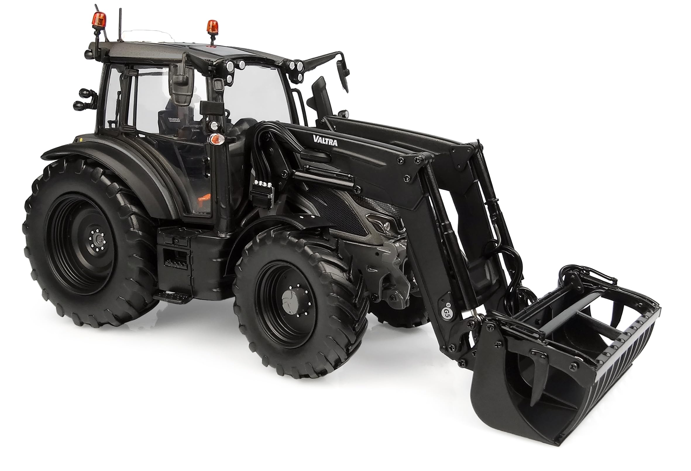 Universal Hobbies Valtra G135 avec Chargeur - Couleur Titanium Grey