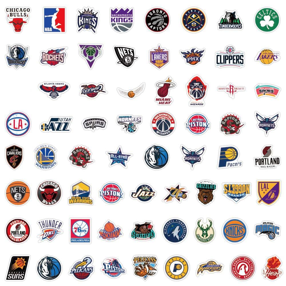 Autocollants de basketball Pack 60 PCS en vinyle pour voiture bouteilles adolescents
