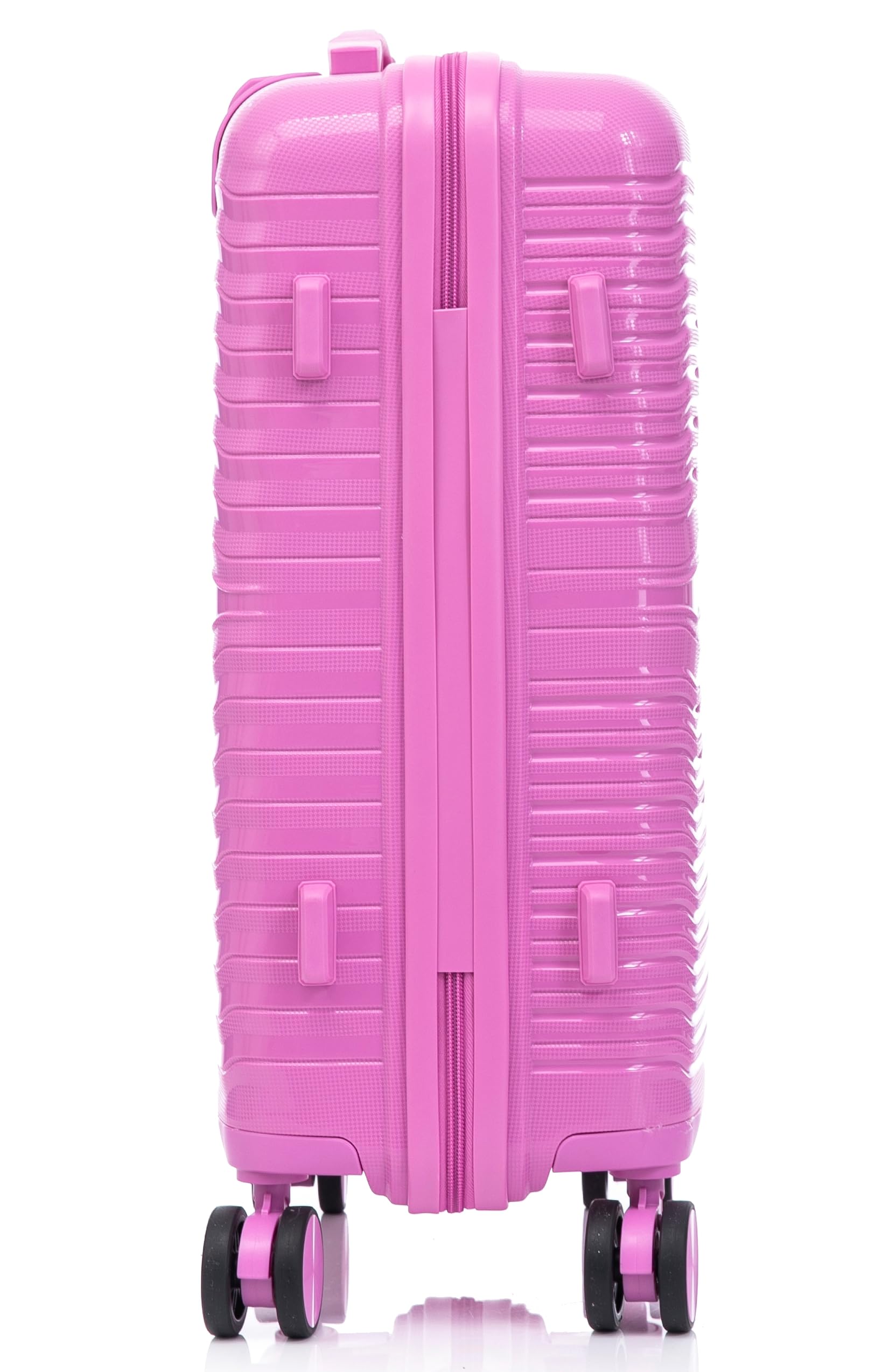 R.Leone Valigia da 1 Fino a Set 3 Bagaglio a mano 55x40x20 Ryanair, Medio, Grande Ultra Strong Antiurto Trolley leggero 8 ruote Polipropilene 6080 (Fucsia, M Valigia Media)