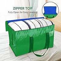 Vista 6 de BALEINE - Paquete de 8 bolsas de mudanza extragrandes, con asas reforzadas, bolsa de almacenamiento resistente para ropa, suministros de mudanza