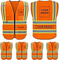 Vista 17 de BeautyWill Chaleco de seguridad personalizado con logotipo Clase 2 Chaleco reflectante de alta visibilidad Chaleco de trabajo protector