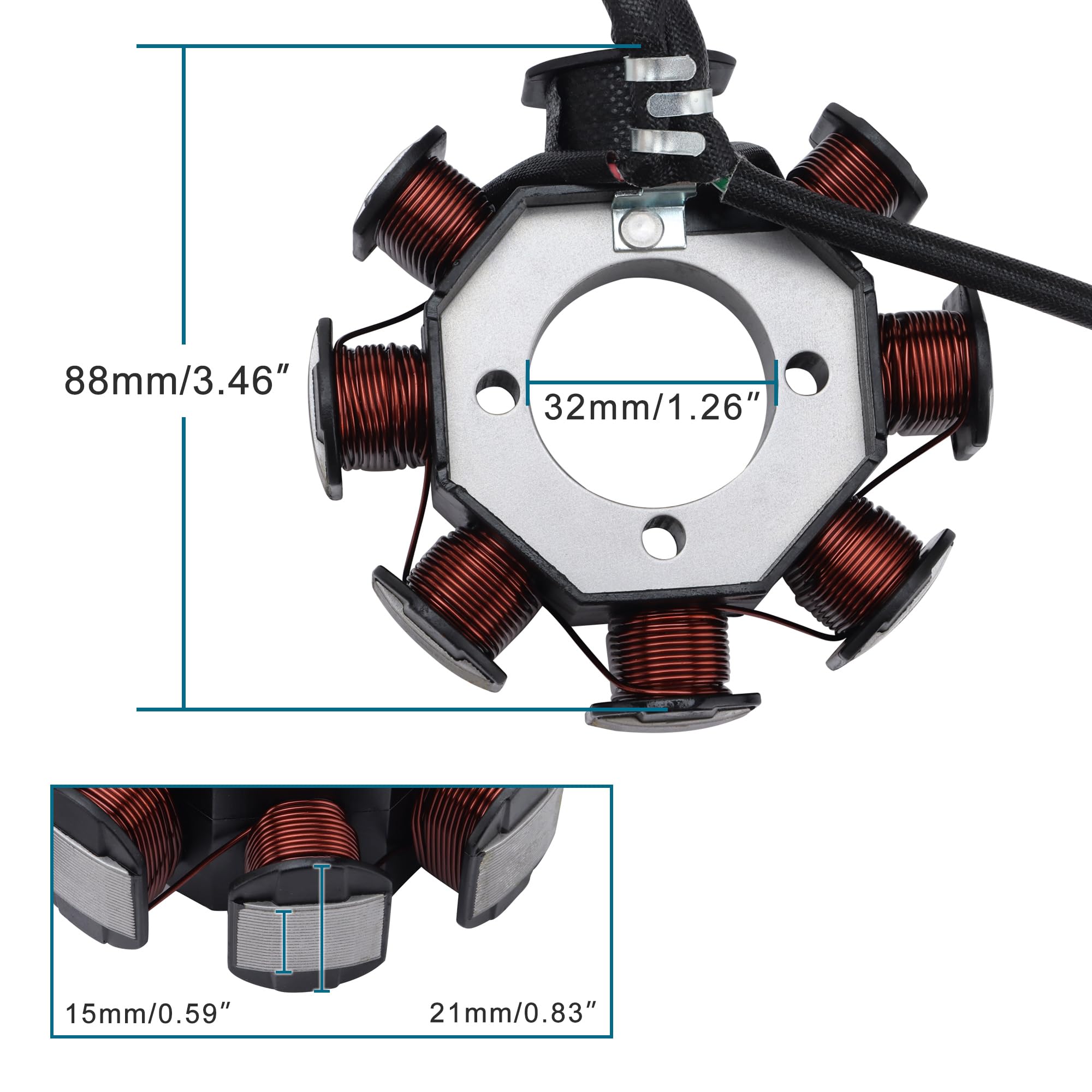 GOOFIT 8 Bobina 5 Filo Statore Magnetico Sostituzione Per 125cc 150cc 250CC Quad Kart TaoTao ATV Quad