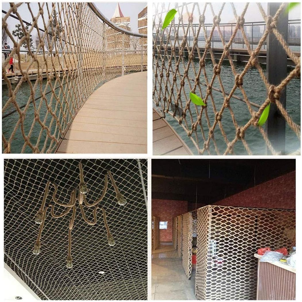 Red de Seguridad Para Barandas Exteriores, Red de Valla de Cuerda de Cáñamo, Red de Decoración de Jardín, Red de Seguridad for Balcón Escalera Niños, Partición del Sitio(Size:1*7m(3*22ft))