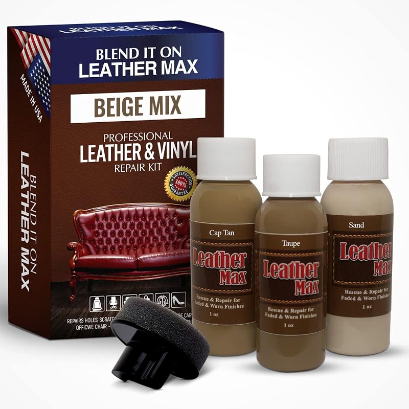 Kit de Reparo para Couro e Vinil Leather Max Beige Mix Blend It On com 3 Tons