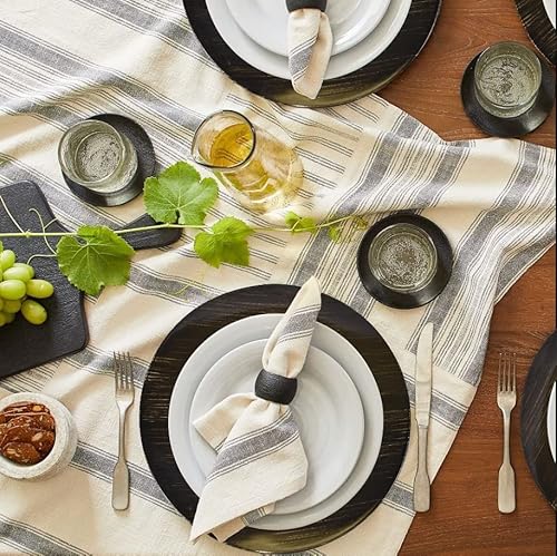 Pomp Vogue 13” Inch Diameter Dark Brown & Gold Charger Plates (6 Pack) | Decorative Chargers That Will Capture Your Imagination | Easy Care + Premium Plastic #TOP2