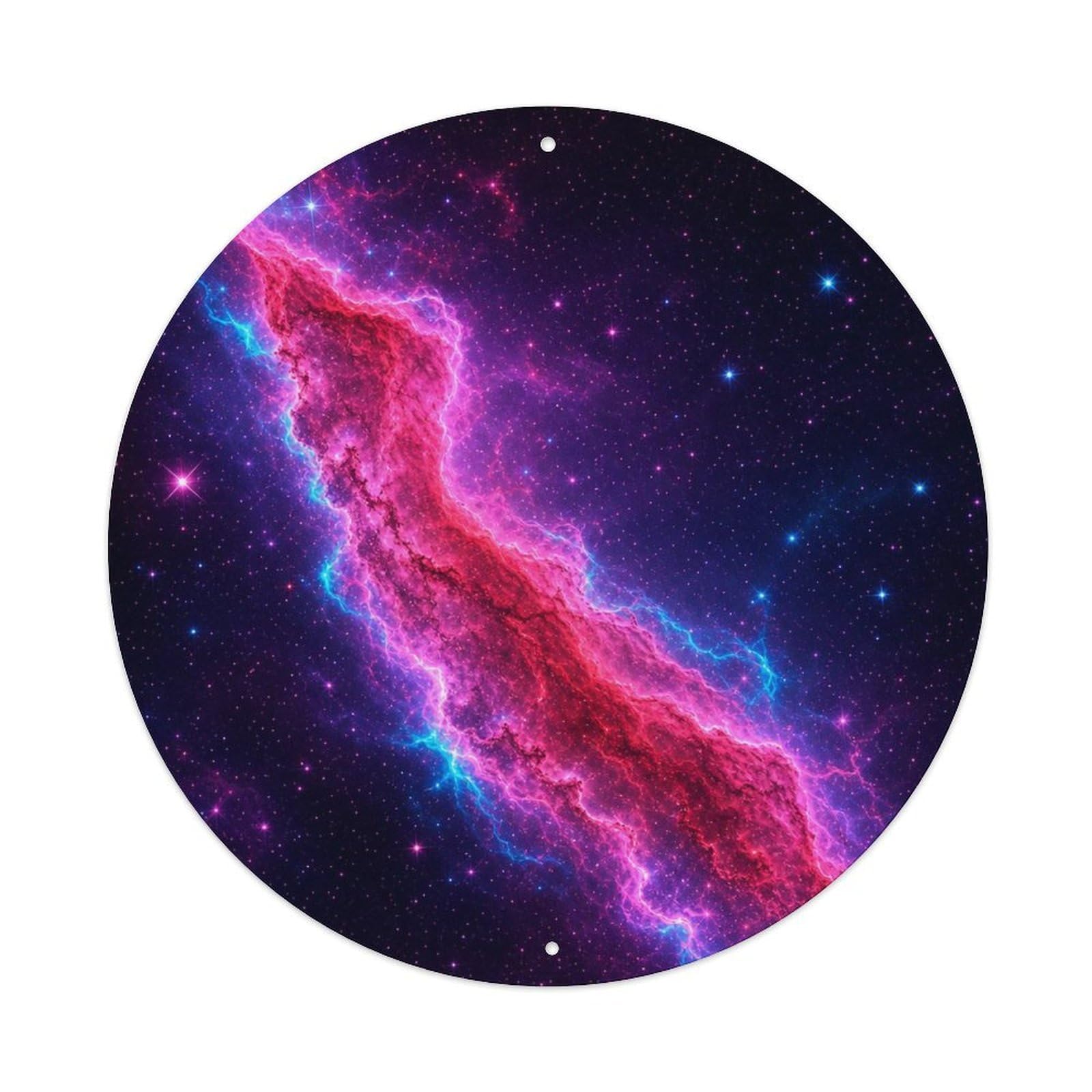 Okngb Style Astral California Nebula Observatory View Telescope Metal Tin Sign Plaque Wall Decor For Cafe, Man Cave, Club Bar, Office, Home Garden Round Metal Poster 8X8inch
