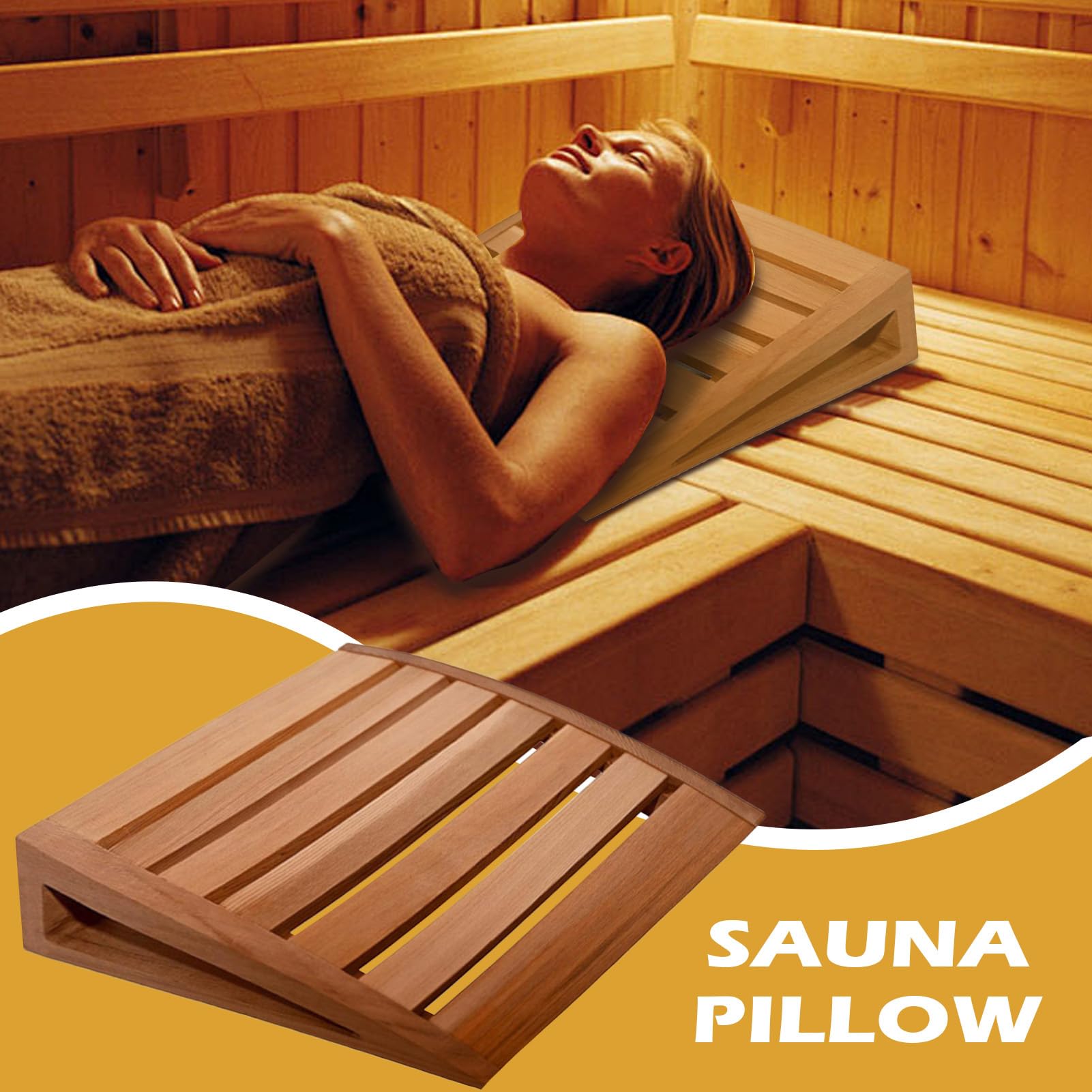 Coussin de nuque pour sauna, antidérapant, respirant, multifonction, en bois, pour sauna, appuie-tête et dossier – pour femmes, hommes, adultes, maison, spa, chambre, repos, relaxation