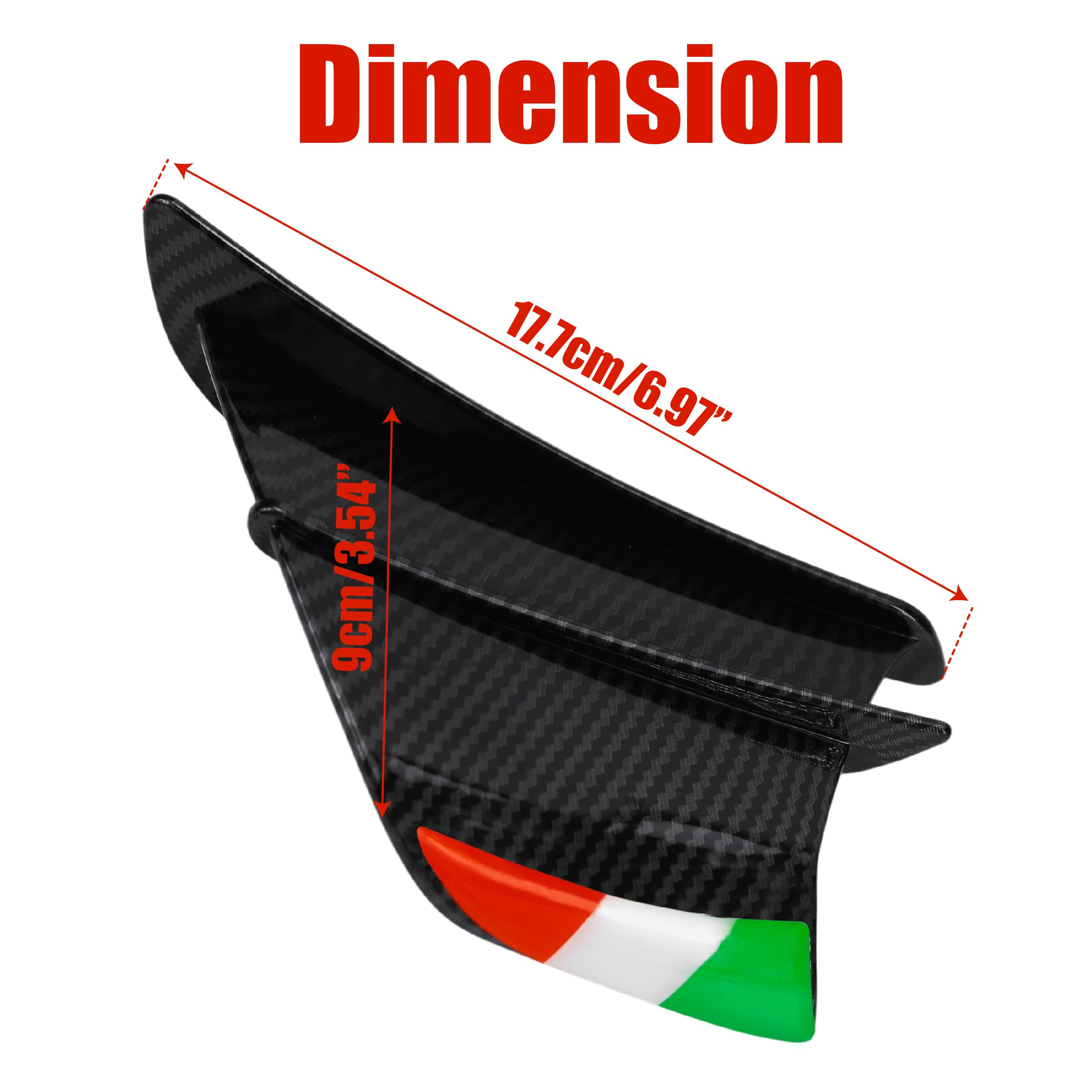 Kit alette aerodinamiche di ricambio per moto Ducati 899 959 1198 1198S 1199 1299 Panigale V4 V4S V4R V2 Supersport S (colore: nero brillante carbonio)