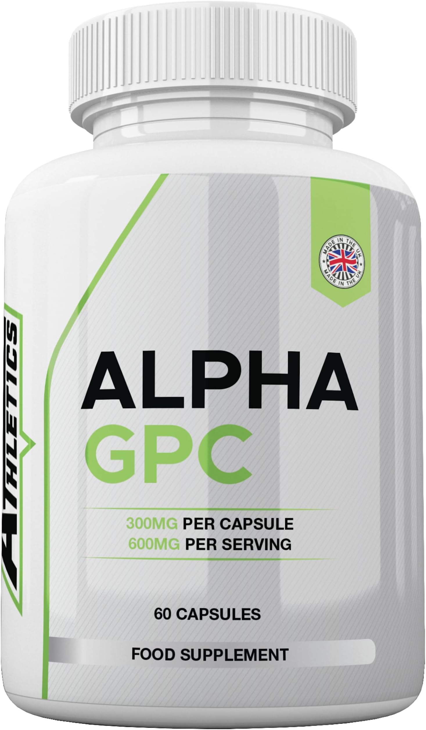 Alpha GPC 60 300mg Capsules - 600mg Serving - Alpha GPC Supplemet - UK Made