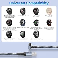 Vista 7 de Garmin - Cable cargador de reloj en ángulo recto [2 unidades, 4 pies] compatible con Garmin Fenix 5 5S 5X 6 6S 6X Plus Pro 7 7S 7X 8, Forerunner 945