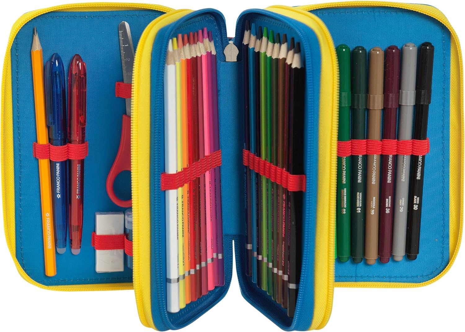 Clondo Schoolpack Zaino Estensibile con Astuccio 3 Scomparti, Per Super Mario Fan, Scuola e Tempo Libero, Bambini e Ragazzi, Multizip, Pennarelli, Pastelli, Accessori, Bambino