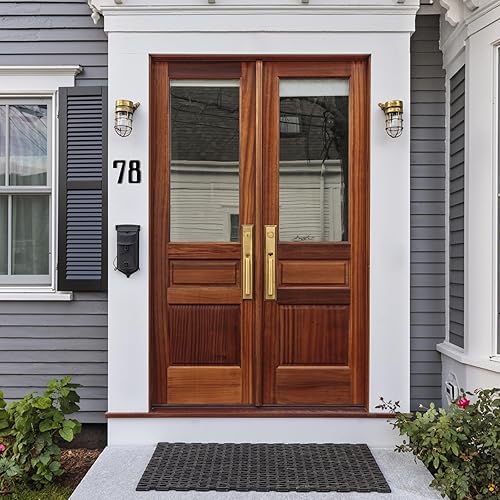 Miniatura 8 de Números de casa modernos para exteriores, autoadhesivos, grandes de 6 pulgadas, números de dirección de casa de metal, ideal para buzón, puerta y