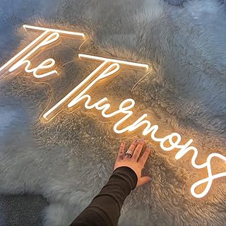 Custom Neon Signs, Neon Sign Customizable for Wall Decor, Personalized Neon Sign for Wedding Birthday Party Gift Party Bar Business Game Room Home Shop Name Logo Neon Sign(Optional 18" to 60")