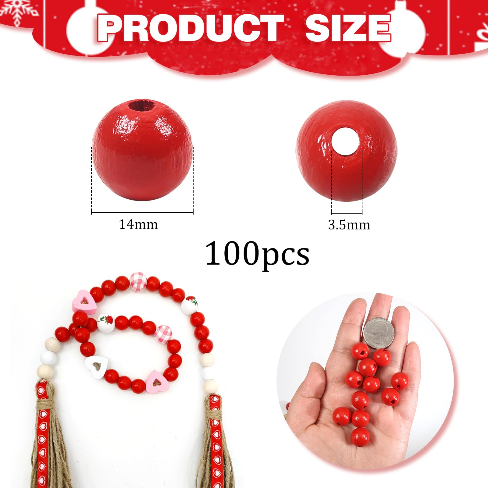 Perline di Legno 40 pezzi, Palline di Legno 20 mm, con Filo per Uncinetto Multicolore, Uncinetto, Sacchetto di Organza, Portachiavi e Biglietti, Perline in Legno per DIY, Braccialetti, Ghirlande
