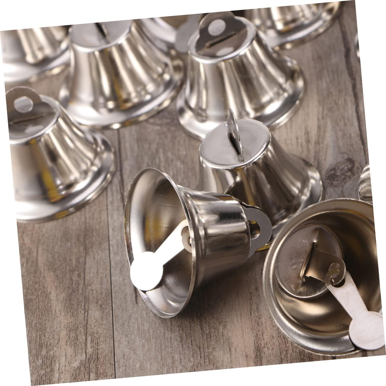 25Pcs Silver DIY Horn Bells Party Bell Decor for Christmas Weddings and Crafts for Wind Chimes and Festive Decorations