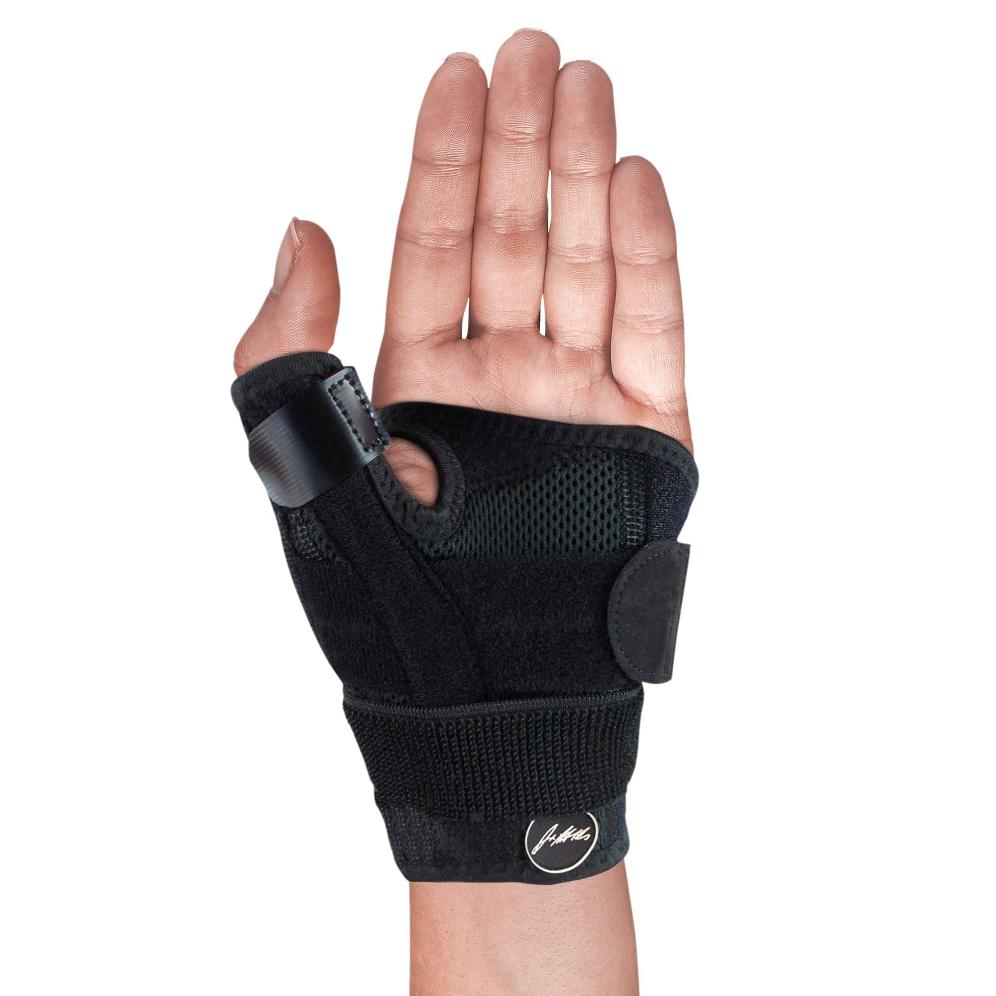 Doctor Developed Thumb Support for Arthritis, Thumb Splint Right or Left Hand, Wrist Support & Thumb Spica Splint and with Doctor Written Handbook(Black, Single)