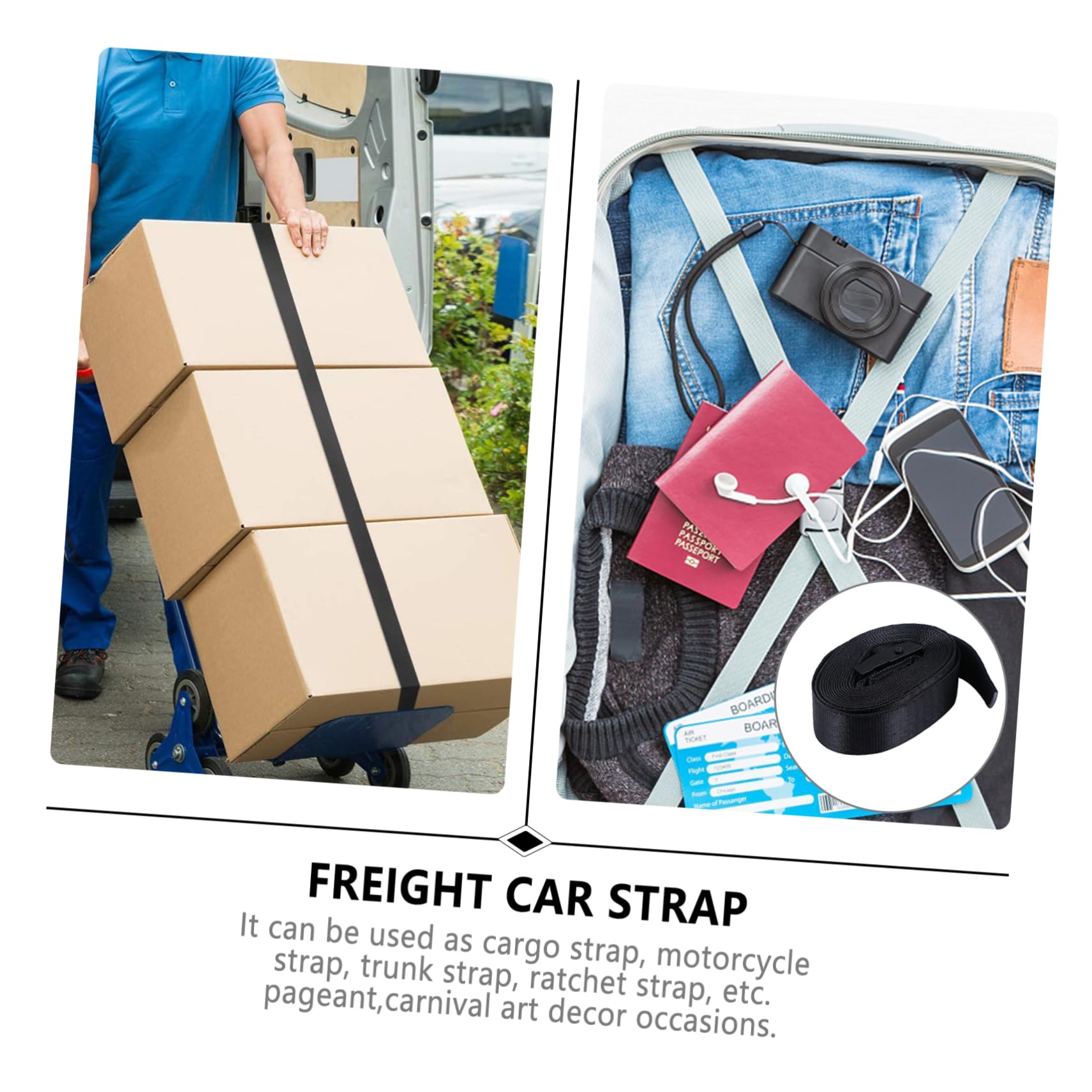 MUCKLILY 2.5cm Luggage Binder Fastening Cargo Binding Cargo Straps Cam Easy Roof Rack Reliable for Outdoor Use