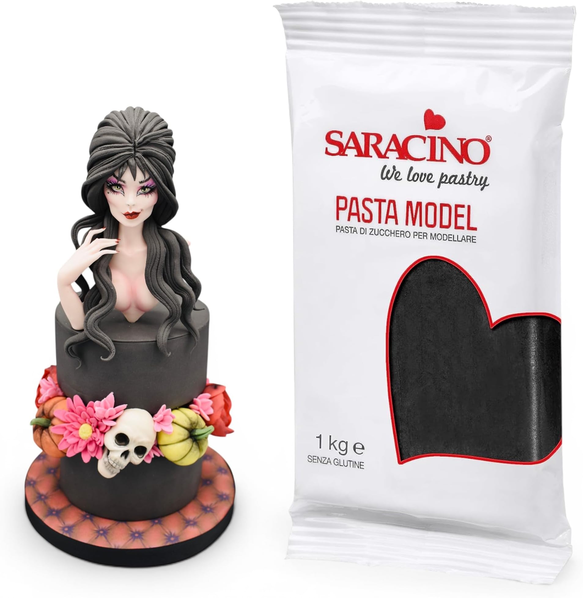 Sugar Paste Model Black Modelling Paste 1 kg Gluten Free Made in Italy